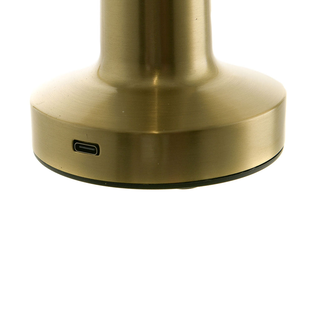 Portable Gold Mushroom Table Lamp with USB