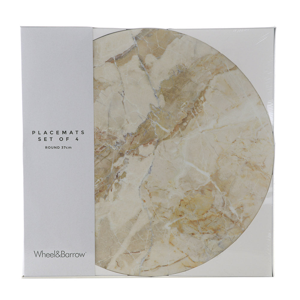 Travertine Cork Backed Round Placemat Set/4 37cm