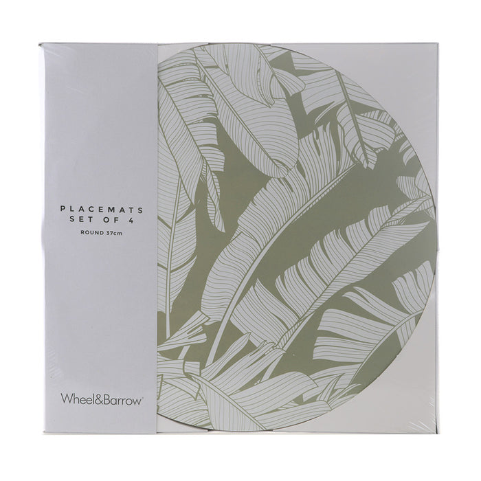 Tropical Cork Back Round Placemat Set/4 37cm