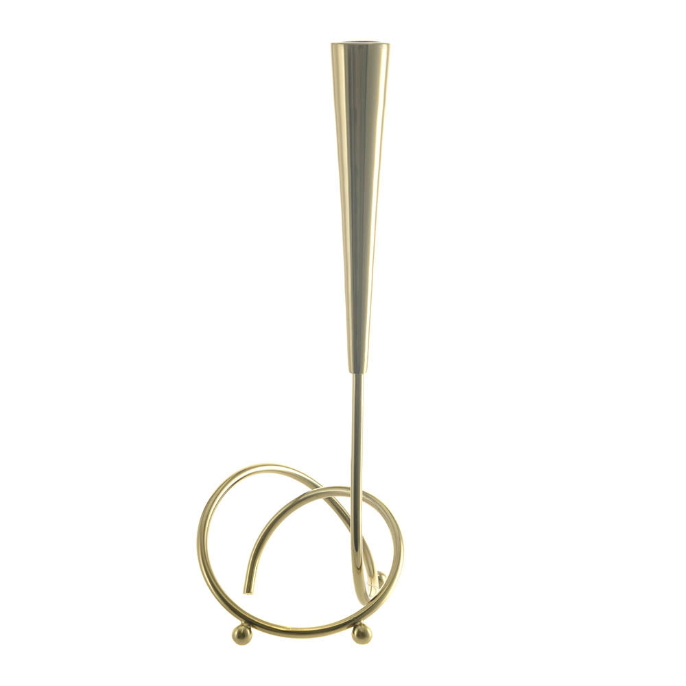 Gold Loop Taper Metal Candle Holder 31cm