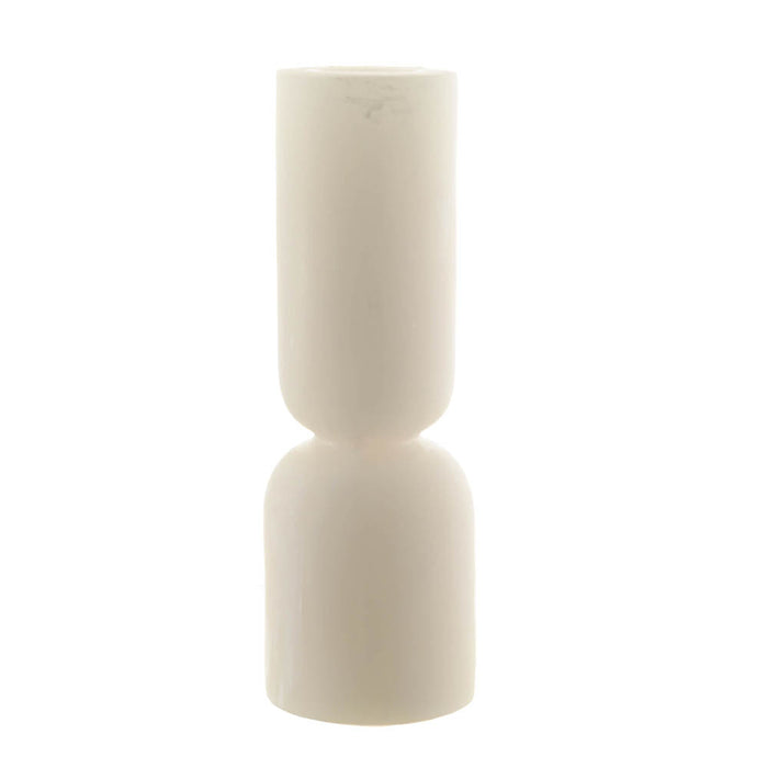 White Resin Taper Candle Holder 4x14cm