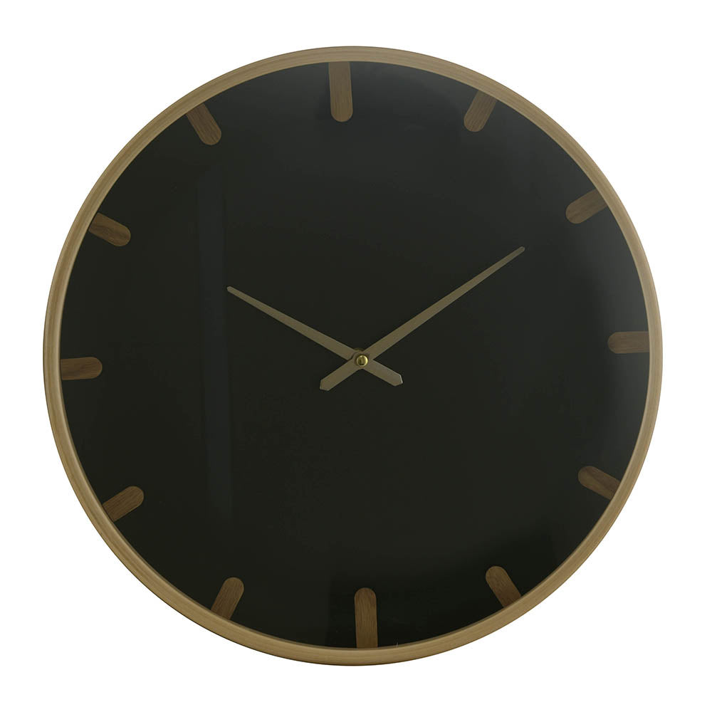Black & Wood Wall Clock