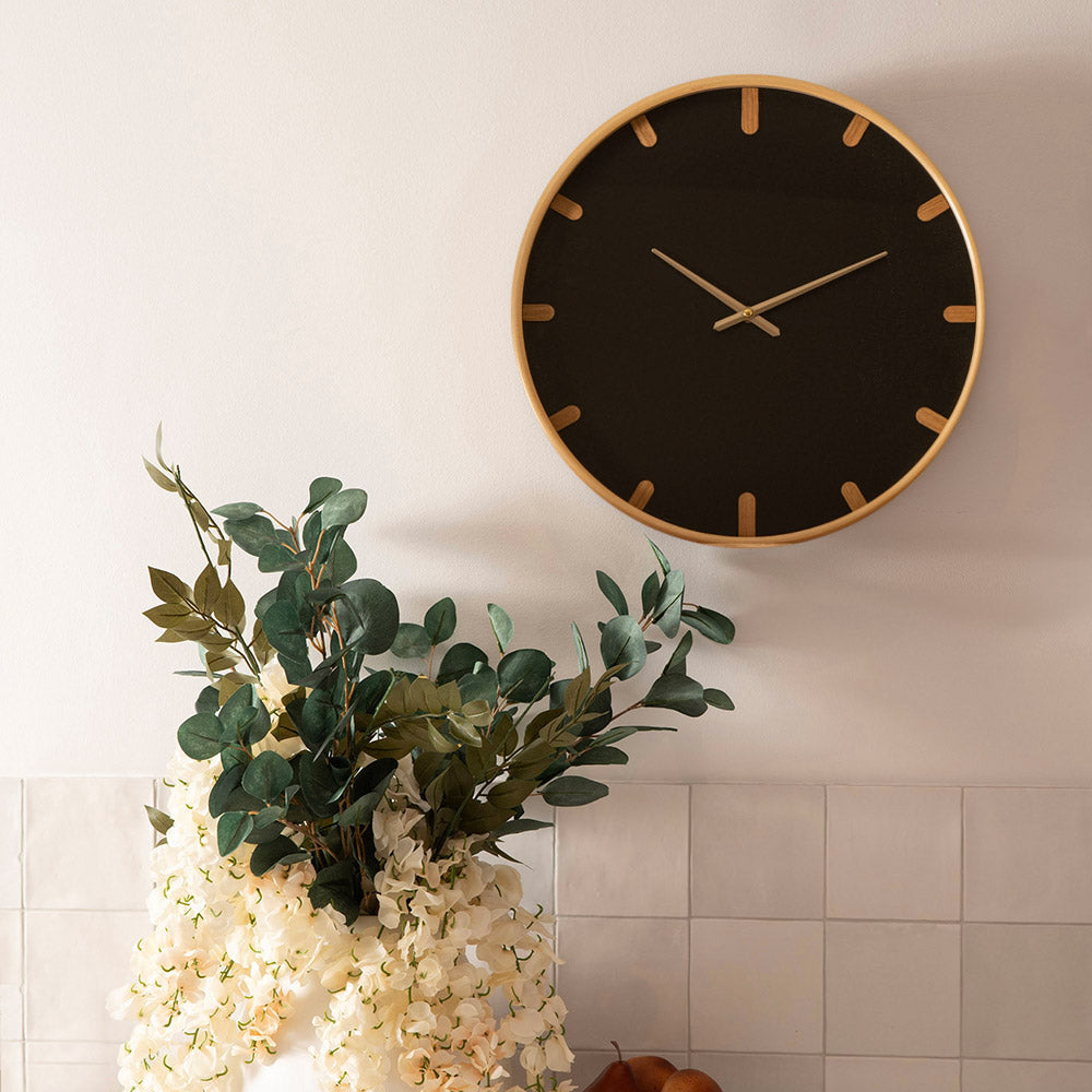 Black & Wood Wall Clock