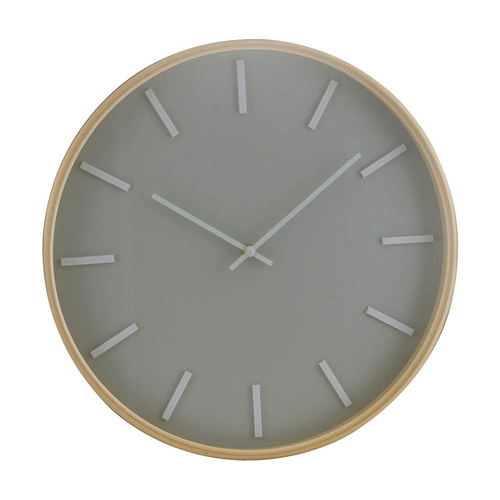Dark Grey & Wood Wall Clock 40cm