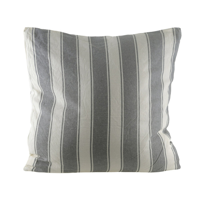Grey Stripe Square 50cm Linen/Viscose Cushion