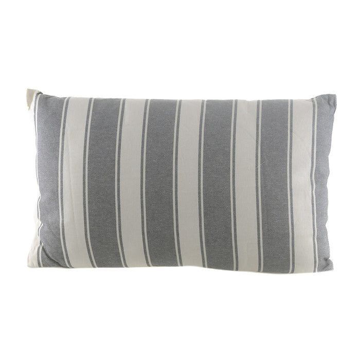 Grey Stripe Rectangle 50x30cm Linen/Viscose Cushion