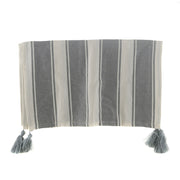 Grey Striped with Tassels 35x180cm Linen & Viscose Runner