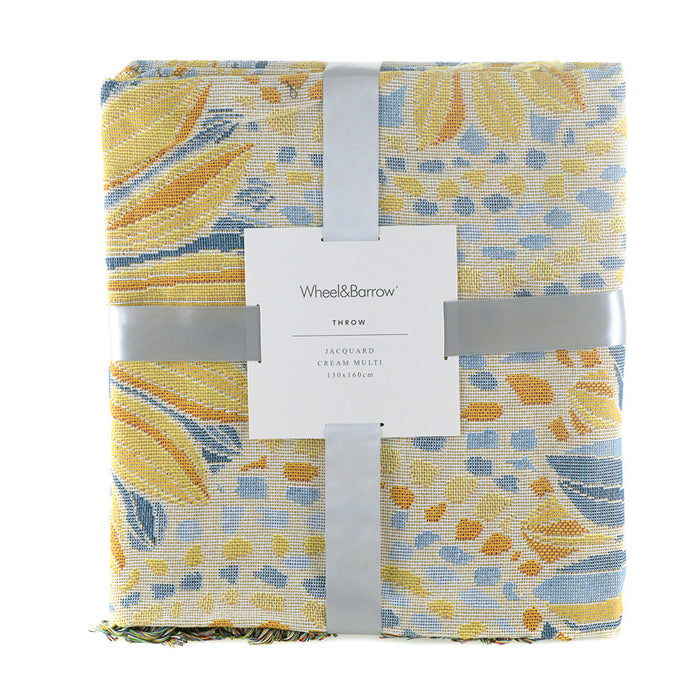 THROW Jacquard Cream Multi 130x160cm
