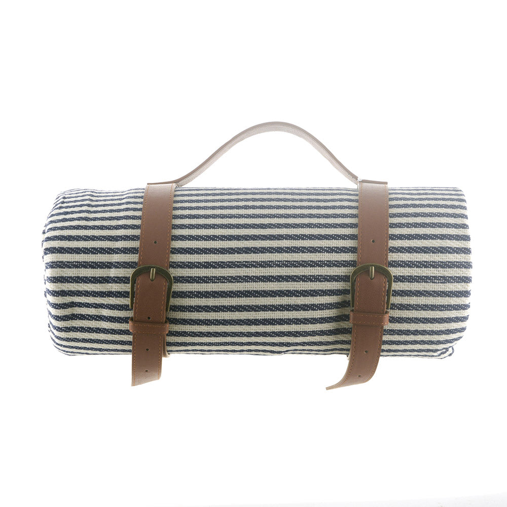Navy & Cream Stripe Picnic Mat 150x200cm