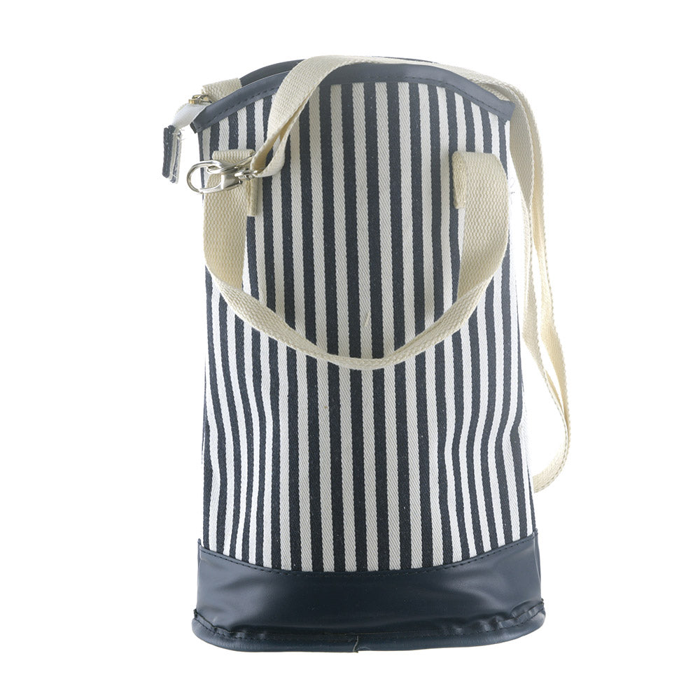 Navy & Cream Stripe Wine Cooler Bag