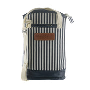 Navy & Cream Stripe Wine Cooler Bag