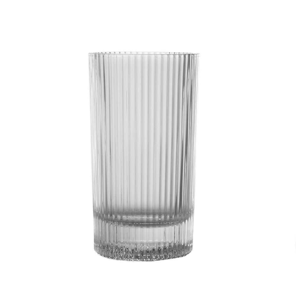 Henry Ribbed Clear 415mL Hi Ball Glass
