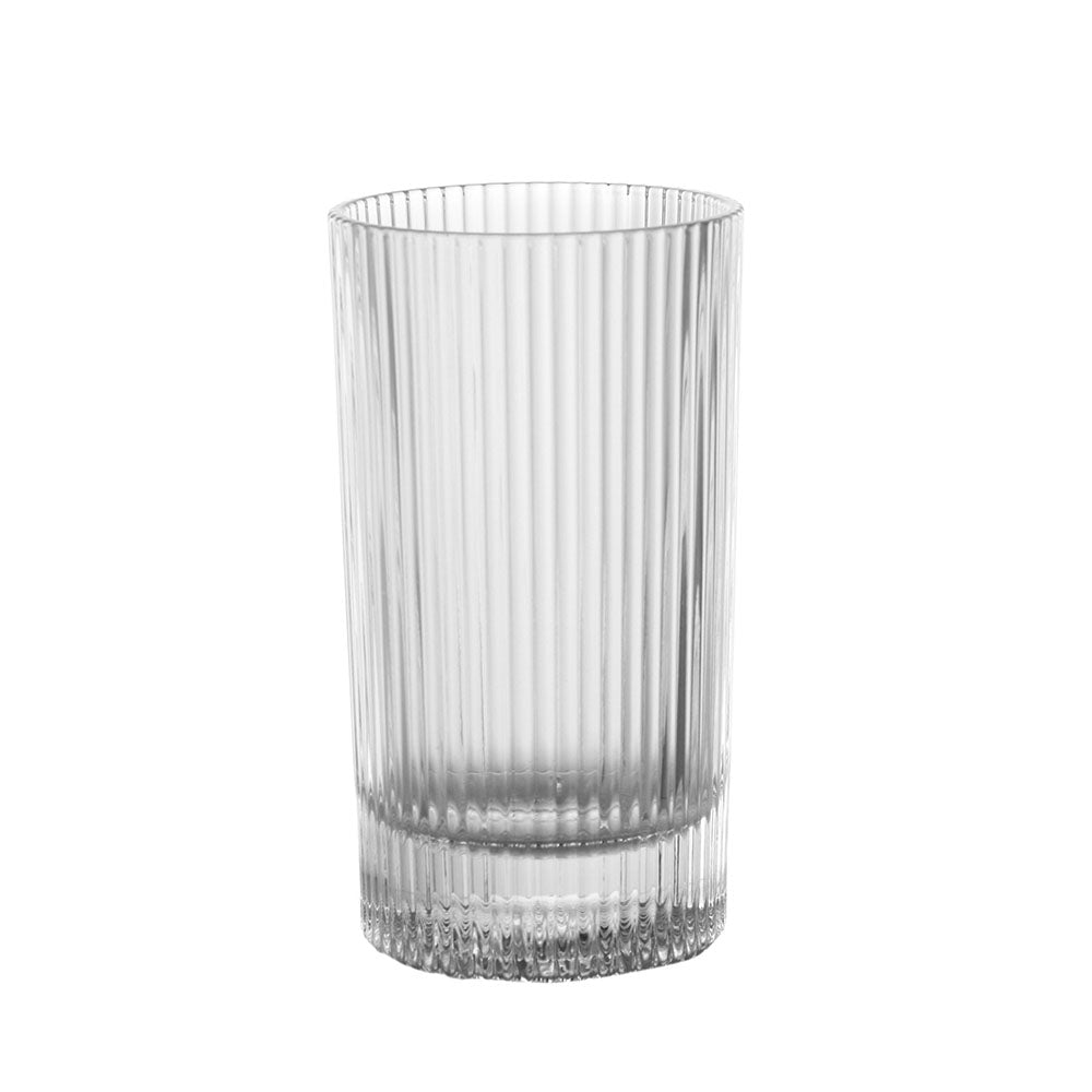 Henry Ribbed Clear 415mL Hi Ball Glass