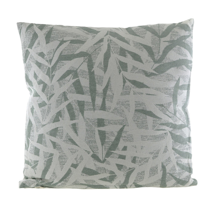 Cushion Cotton Linen Green with Bamboo Design 50cm