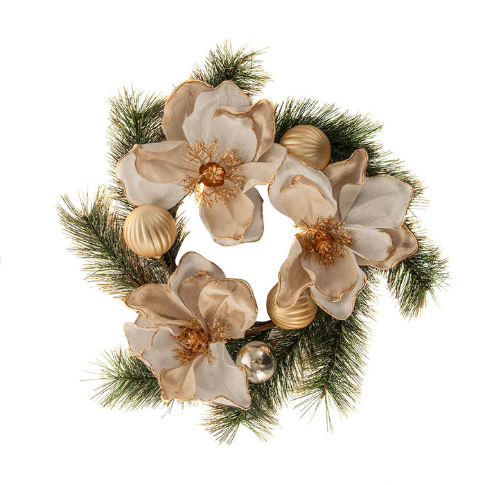 Candle Wreath with Flowers