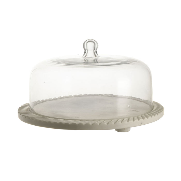 White Marble Cake Dome 32cm