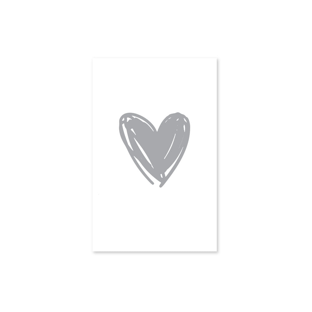 Greeting Card Heart Silver