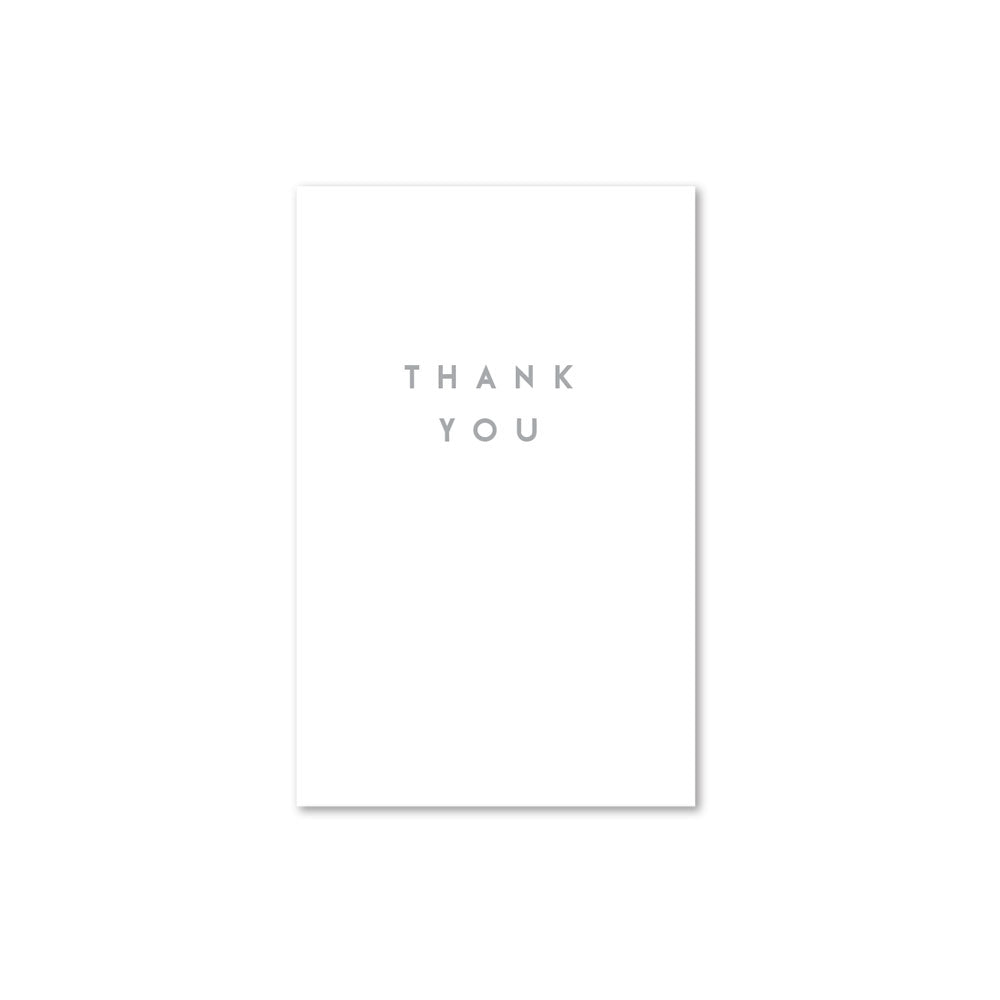 Greeting Card Thank you Silver