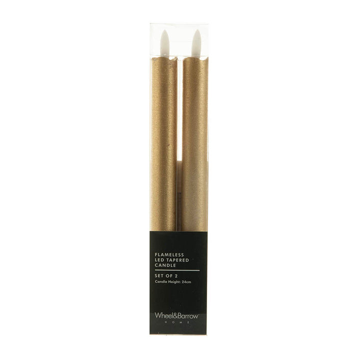 Flameless LED Gold Taper Candle Set/2