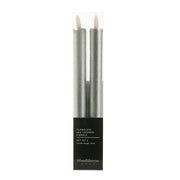 Flameless LED Silver Taper Candle Set/2