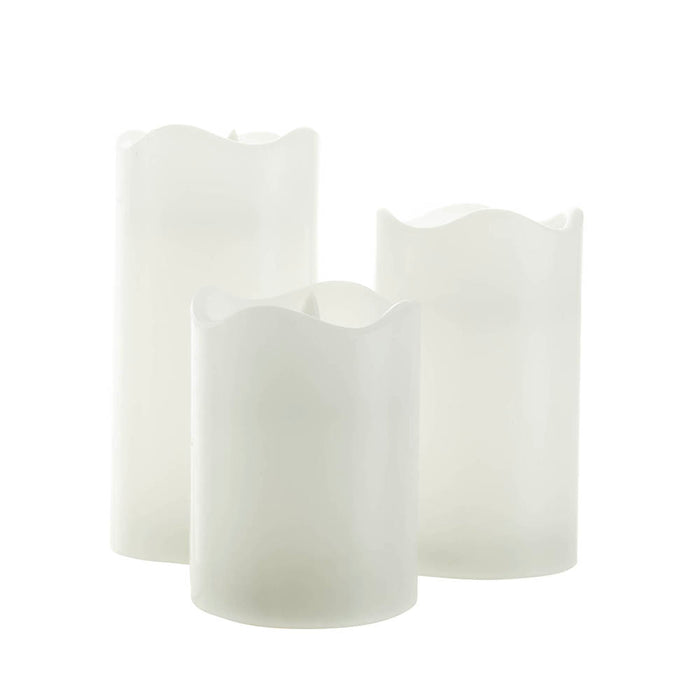 Flameless LED Pillar Candle Set/3 Small, Medium & Large
