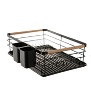 Black Powder Coated Dish Rack with Side Cutlery