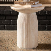 Travertine Look Side Table 43x52cm