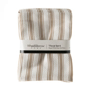 TEA TOWEL set/4 Beige/White Stripe 50x70cm