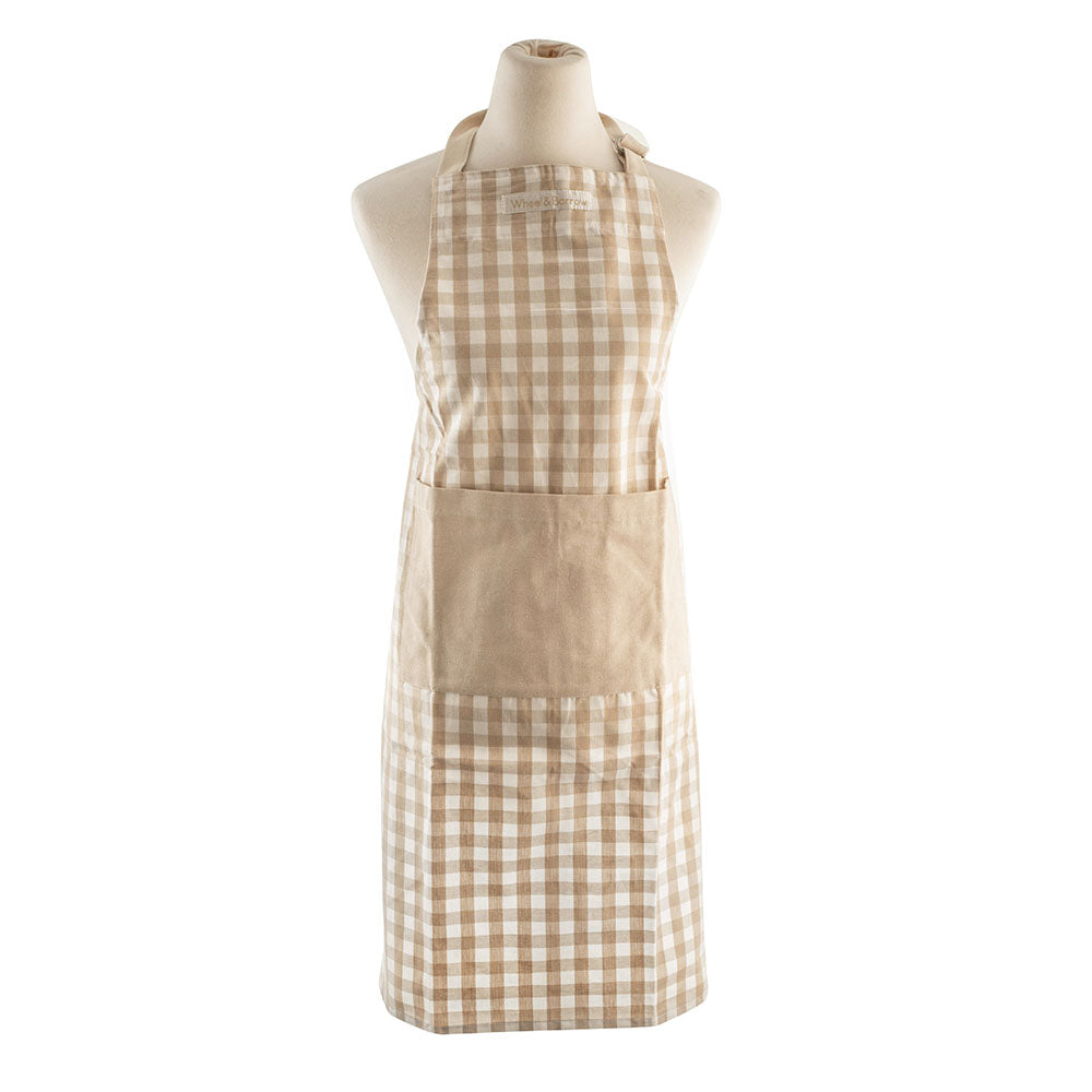 APRON Beige Gingham 70x90cm
