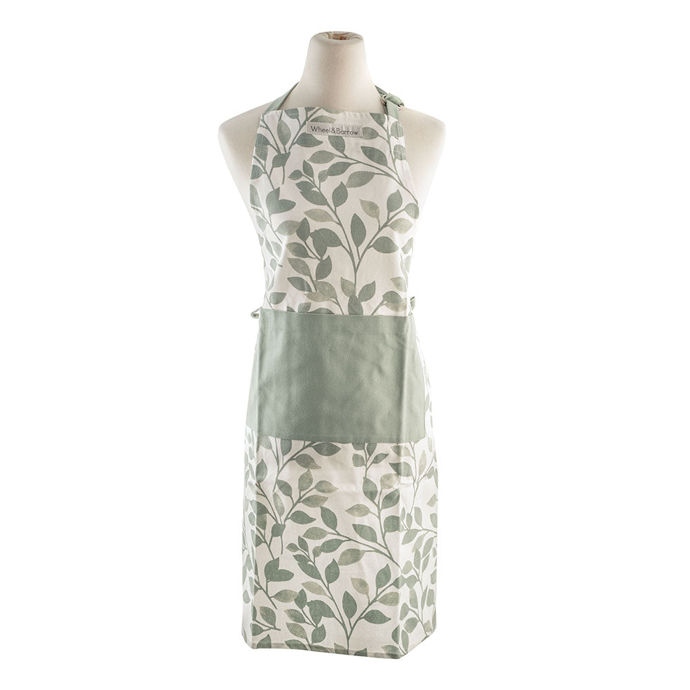 Apron Green Leaves Print