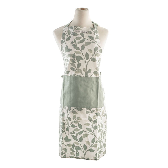 Apron Green Leaves Print