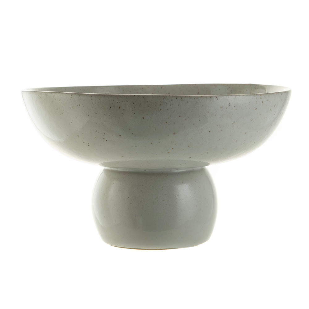 Ceramic Shiny Finish Speckle Pedestal Platter 30x16cm