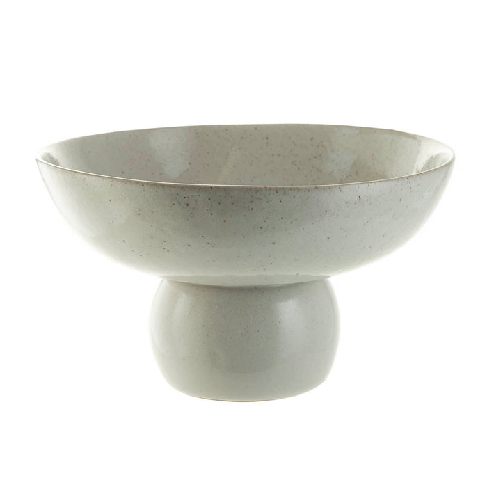 Ceramic Shiny Finish Speckle Pedestal Platter 30x16cm