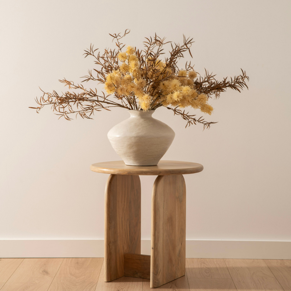 Speckle Cream Small 30x24cm Broad Trumpet Vase