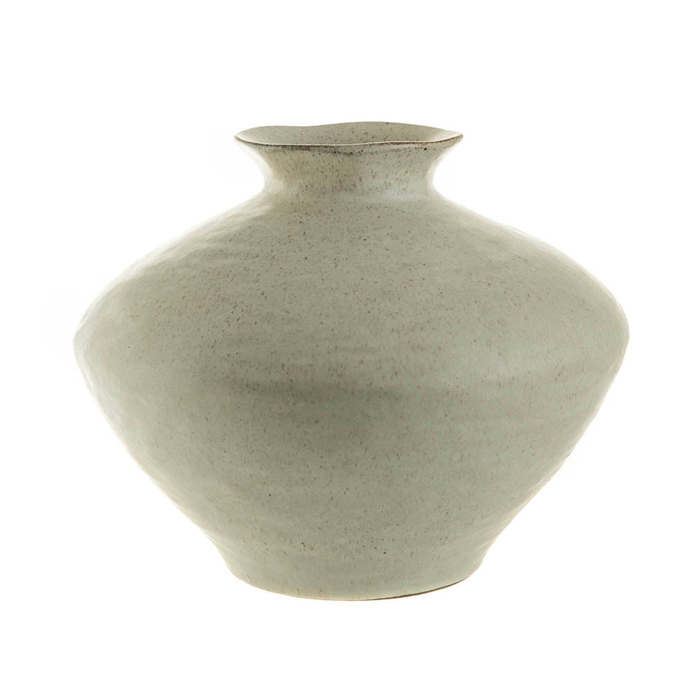 Speckle Cream Small 30x24cm Broad Trumpet Vase
