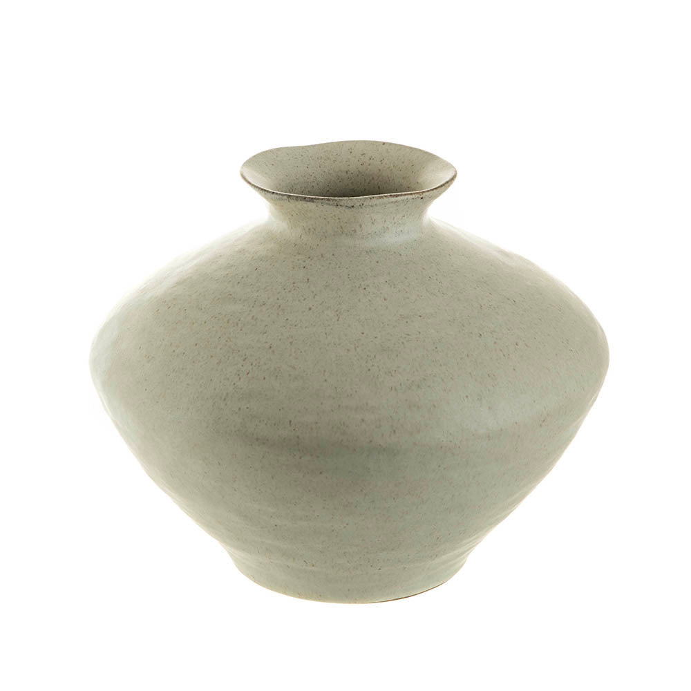 Speckle Cream Small 30x24cm Broad Trumpet Vase