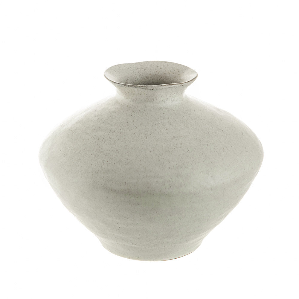 Speckle Cream Small 30x24cm Broad Trumpet Vase
