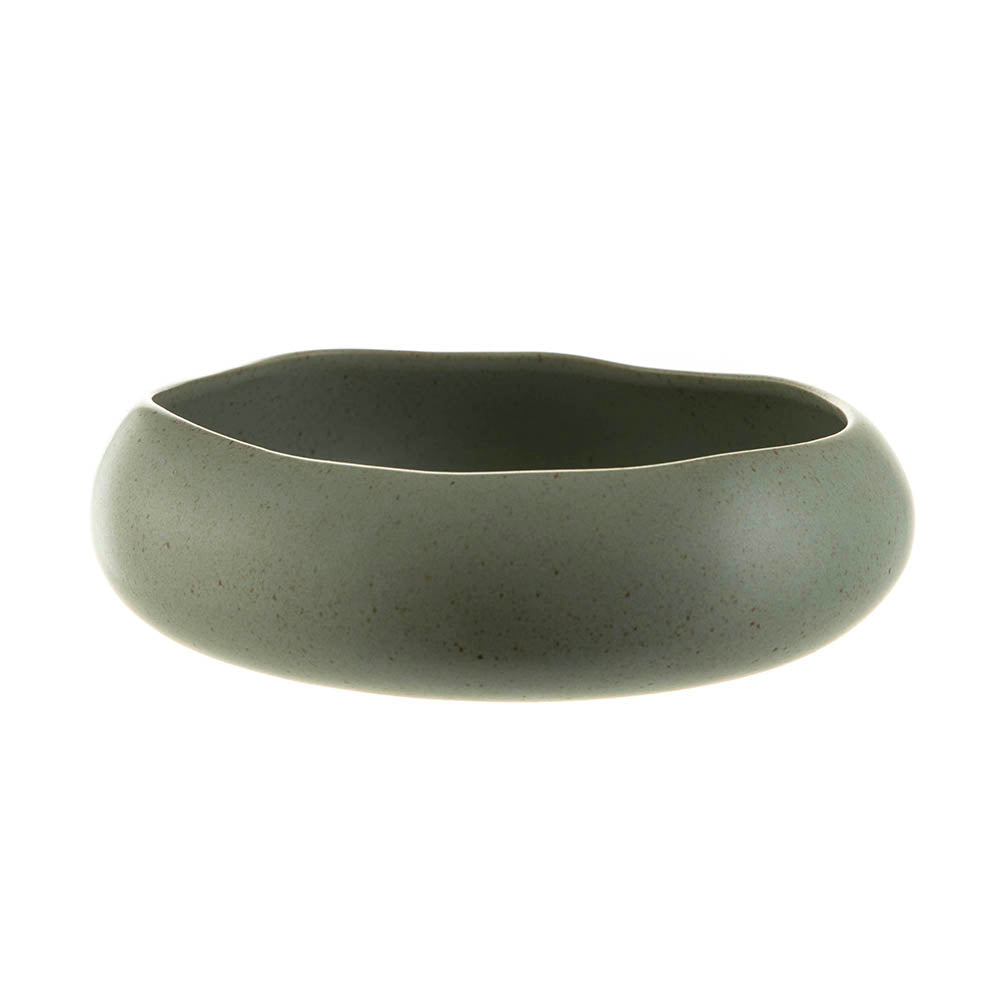 Bowl Bulb Speckle Green Leaf 22x21x7cm