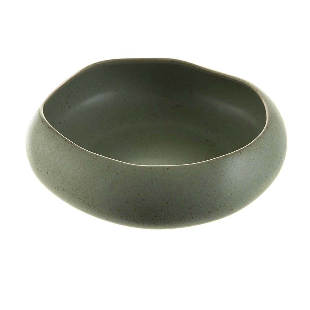 Bowl Bulb Speckle Green Leaf 22x21x7cm