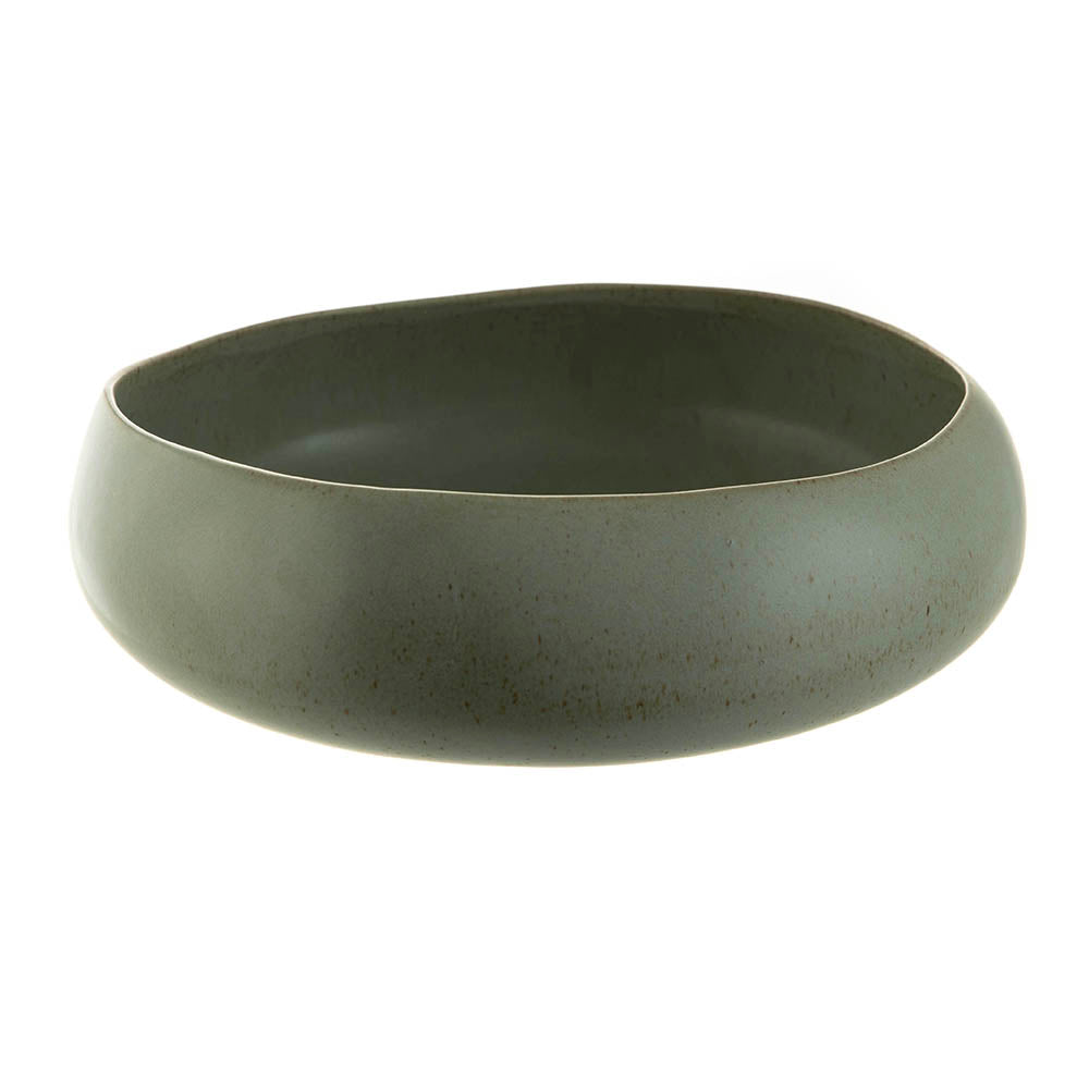 Bowl Bulb Speckle Green Leaf 32x31x10cm