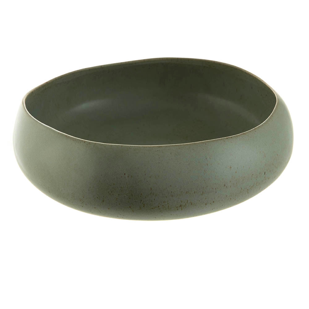 Bowl Bulb Speckle Green Leaf 32x31x10cm