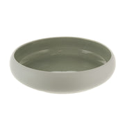White & Green Reactive Round Bowl 28cm