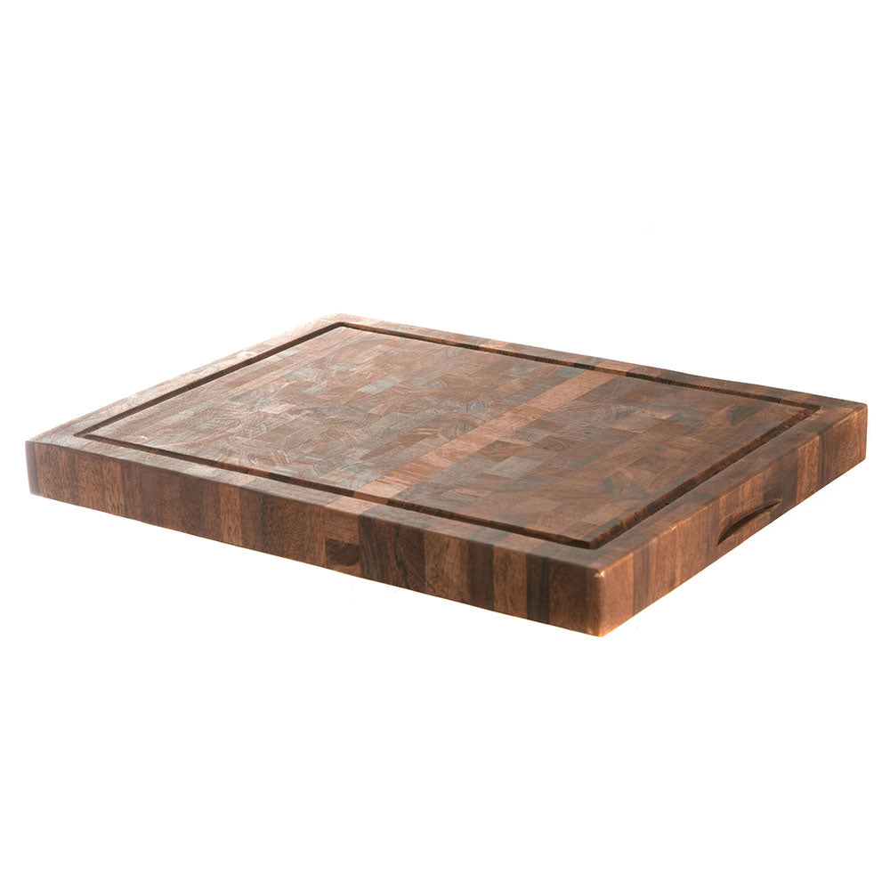 Rectangle 51x38x5cm Acacia Wood End Grain with Groove Chopping Board