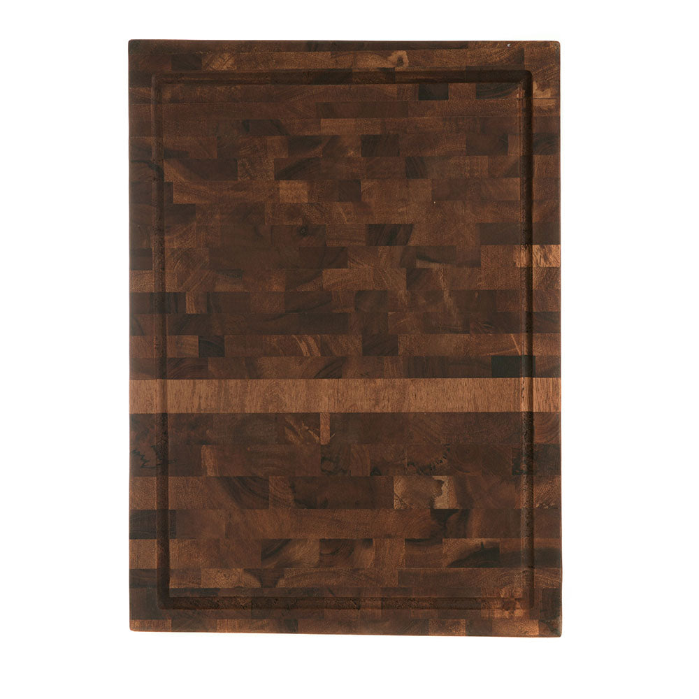 Rectangle 51x38x5cm Acacia Wood End Grain with Groove Chopping Board