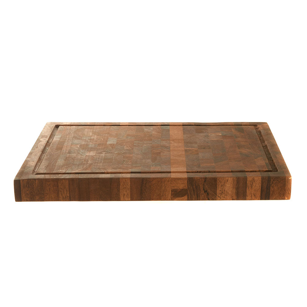Rectangle 51x38x5cm Acacia Wood End Grain with Groove Chopping Board