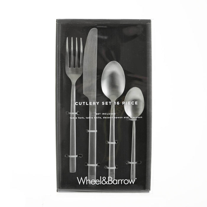 Brushed Silver 16 Piece Cutlery Set