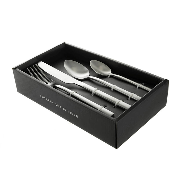 Brushed Silver 16 Piece Cutlery Set