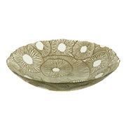 Gold & Eucalyptus Round 33cm Glass Bowl