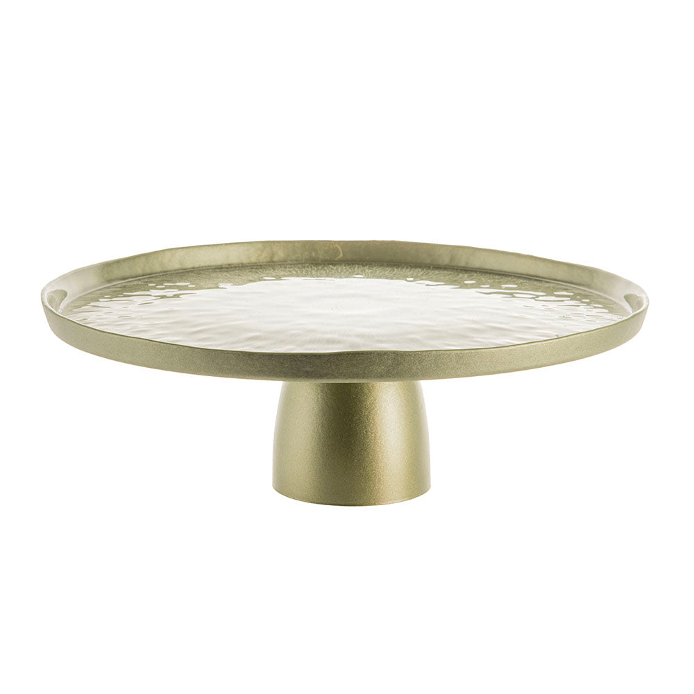 Eucalyptus Round 28cm Glass Footed Plate