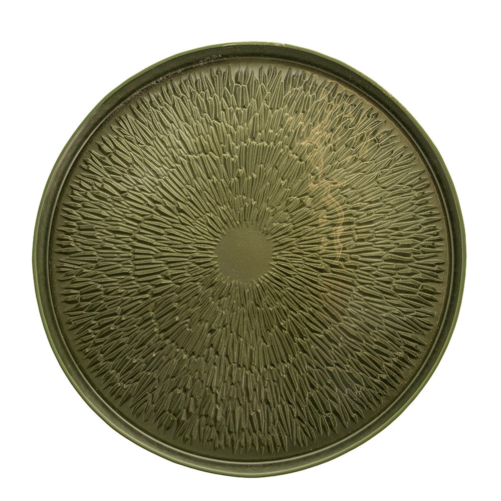 Eucalyptus Round 28cm Glass Footed Plate